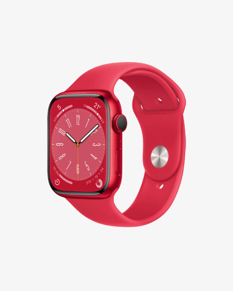 Apple Watch Series 8 | 45mm | Aluminium Case Rood | Rood sportbandje | GPS | WiFi