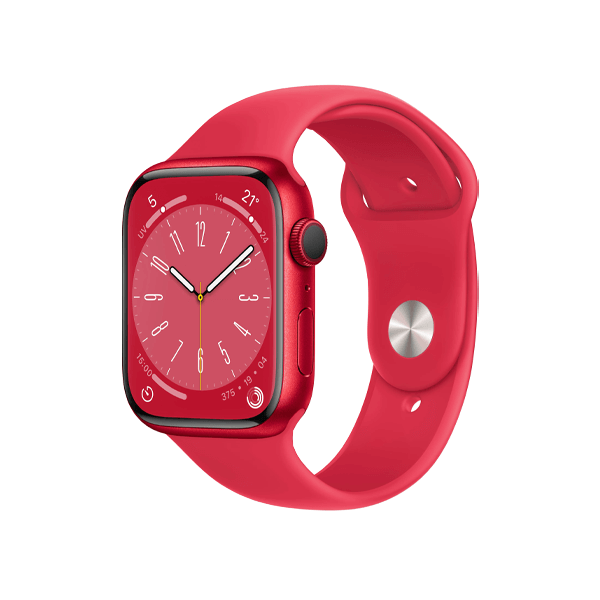 Apple Watch Series 8 | 45mm | Aluminium Case Rood | Rood sportbandje | GPS | WiFi