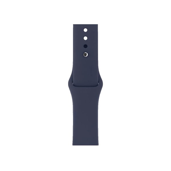 Apple Watch Series 8 | 45mm | Stainless Steel Case Grafiet | Middernacht Blauw sportbandje | GPS | WiFi + 4G