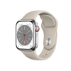 Apple Watch Series 8 | 45mm | Stainless Steel Case Zilver | Stone sportbandje | GPS | WiFi + 4G