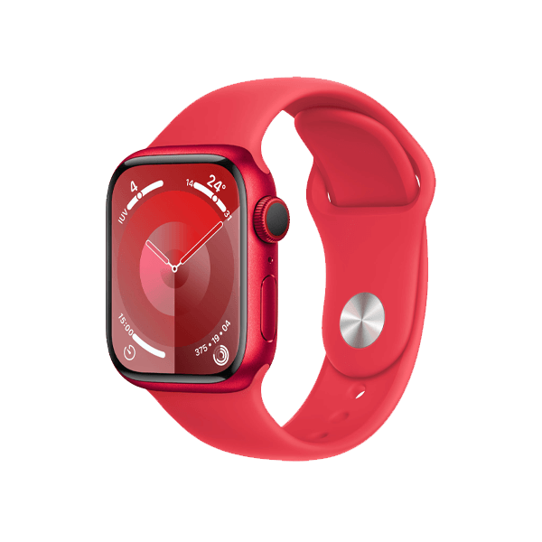 Apple Watch Series 9 | 41mm | Aluminium Case Rood | Rood sportbandje S/M | GPS | WiFi + 4G