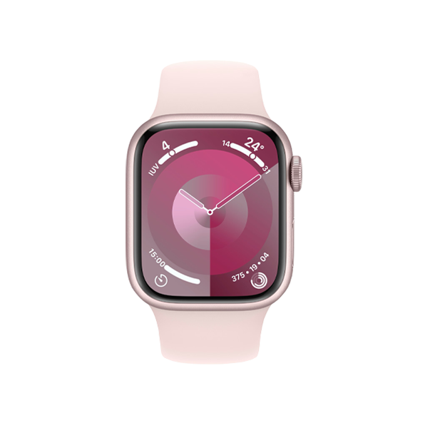 Apple Watch Series 9 | 41mm | Aluminium Case Roze | Roze sportbandje M/L | GPS | WiFi