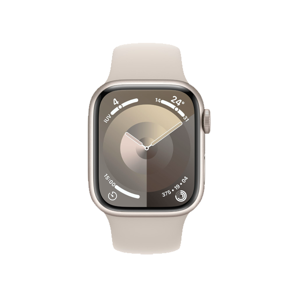 Apple Watch Series 9 | 41mm | Aluminium Case Sterrenlicht | Sterrenlicht sportbandje M/L | GPS | WiFi + 4G