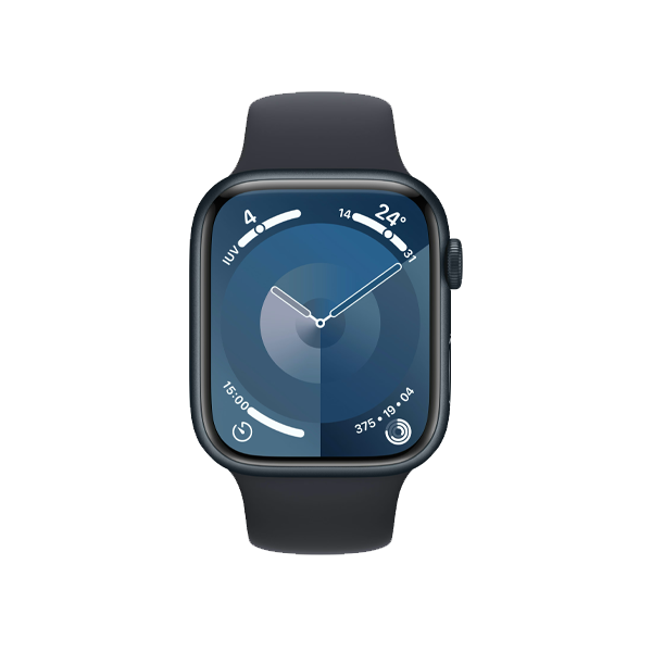 Apple Watch Series 9 | 45mm | Aluminium Case Middernacht | Middernacht sportbandje M/L | GPS | WiFi + 4G