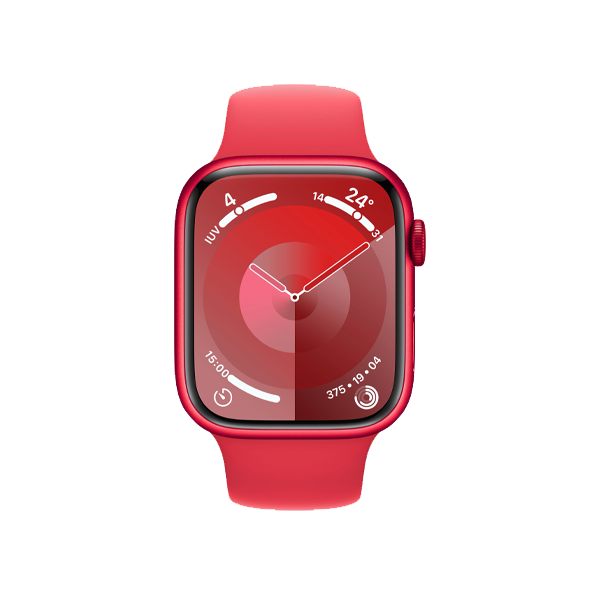 Apple Watch Series 9 | 45mm | Aluminium Case Rood | Rood sportbandje M/L | GPS | WiFi