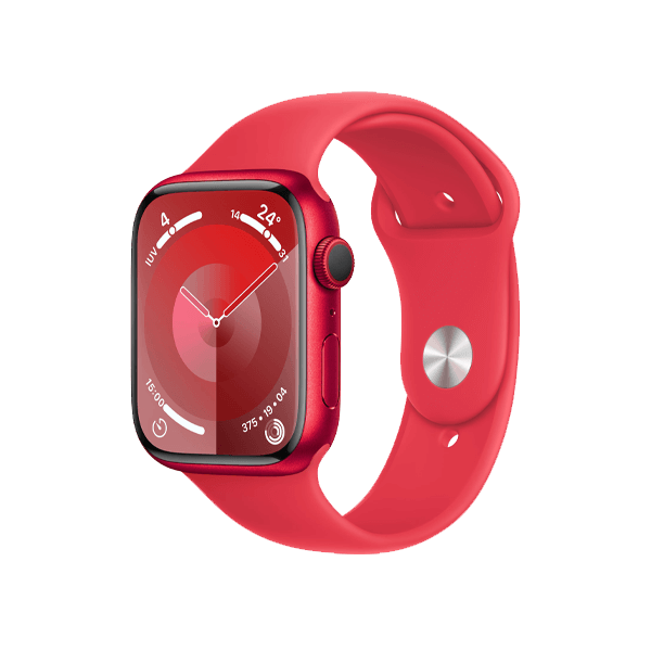 Apple Watch Series 9 | 45mm | Aluminium Case Rood | Rood sportbandje M/L | GPS | WiFi