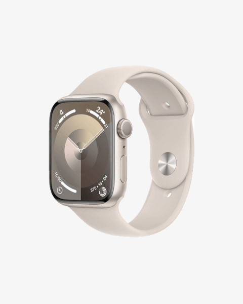 Apple Watch Series 9 | 45mm | Aluminium Case Sterrenlicht | Sterrenlicht sportbandje M/L | GPS | WiFi