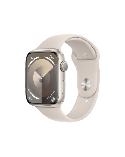 Apple Watch Series 9 | 45mm | Aluminium Case Sterrenlicht | Sterrenlicht sportbandje M/L | GPS | WiFi