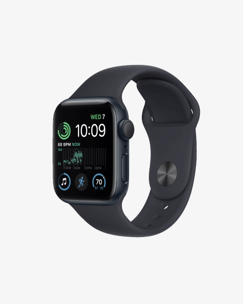 Apple Watch Series SE 2022 | 44mm | Aluminium Case Middernacht Blauw | Middernacht Blauw sportbandje | GPS | WiFi