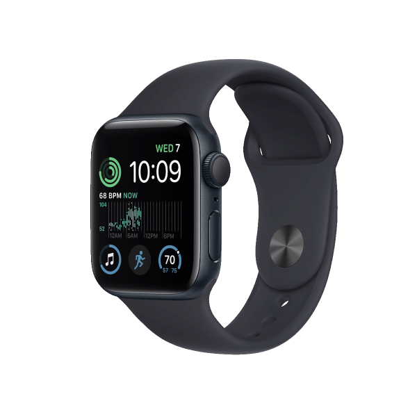 Apple Watch Series SE 2022 | 44mm | Aluminium Case Middernacht Blauw | Middernacht Blauw sportbandje | GPS | WiFi