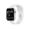 Apple Watch Series SE 2022 | 44mm | Aluminium Case Zilver | Wit sportbandje | GPS | WiFi + 4G