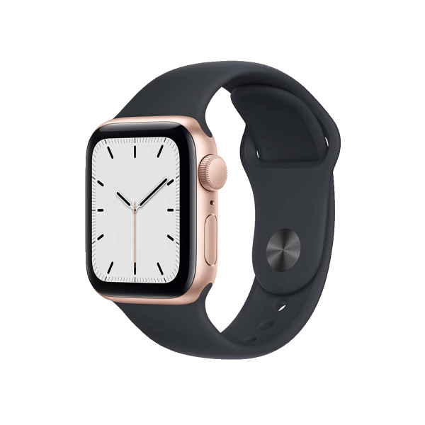 Apple Watch Series SE | 40mm | Aluminium Case Rosé Goud | Zwart sportbandje | GPS | WiFi + 4G