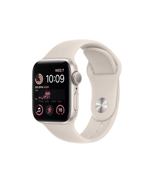 Apple Watch Series SE 2022 | 40mm | Aluminium Case Sterrenlicht Wit | Sterrenlicht Wit sportbandje | GPS | WiFi