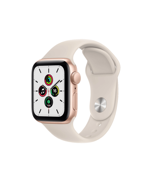 Apple Watch Series SE | 40mm | Aluminium Case Goud | Sterrenlicht wit sportbandje | GPS | WiFi