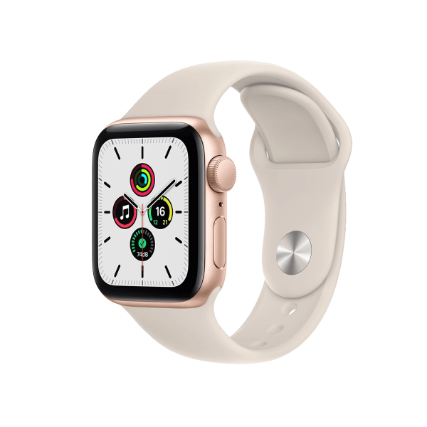 Apple Watch Series SE | 40mm | Aluminium Case Goud | Sterrenlicht wit sportbandje | GPS | WiFi