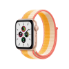 Apple Watch Series SE | 44mm | Aluminium Case Goud | Maize/Wit sport loop | GPS | WiFi + 4G