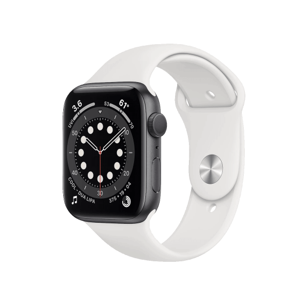 Apple Watch Series SE | 44mm | Aluminium Case Spacegrijs | Wit sportbandje | GPS | WiFi