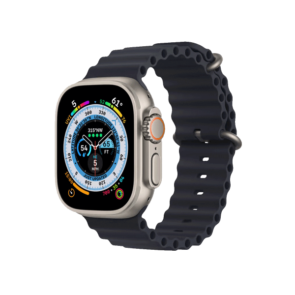 Apple Watch Ultra | 49mm | Titanium Case | Middernacht Oceaanbandje | GPS | WiFi + 4G