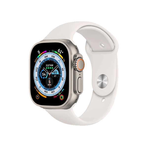 Apple Watch Ultra | 49mm | Titanium Case | Wit sportbandje | GPS | WiFi + 4G