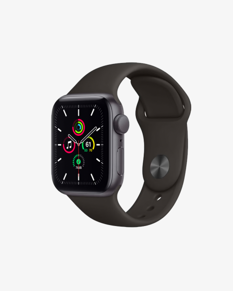 Apple Watch Series SE | 40mm | Aluminium Case Spacegrijs | Zwart sportbandje | GPS | WiFi + 4G