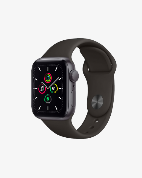 Apple Watch Series SE | 40mm | Aluminium Case Spacegrijs | Zwart sportbandje | GPS | WiFi