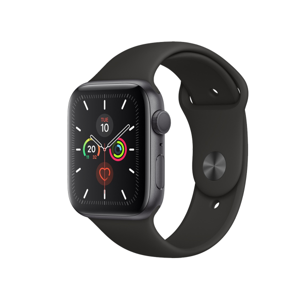 Apple Watch Series 5 | 44mm | Aluminium Case Spacegrijs | Zwart sportbandje | GPS | WiFi