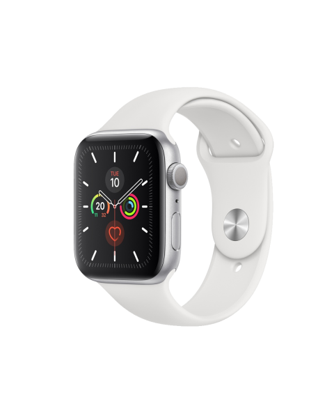 Refurbished Apple Watch Series 5 | 40mm | Aluminium Case Zilver | Wit sportbandje | GPS | WiFi