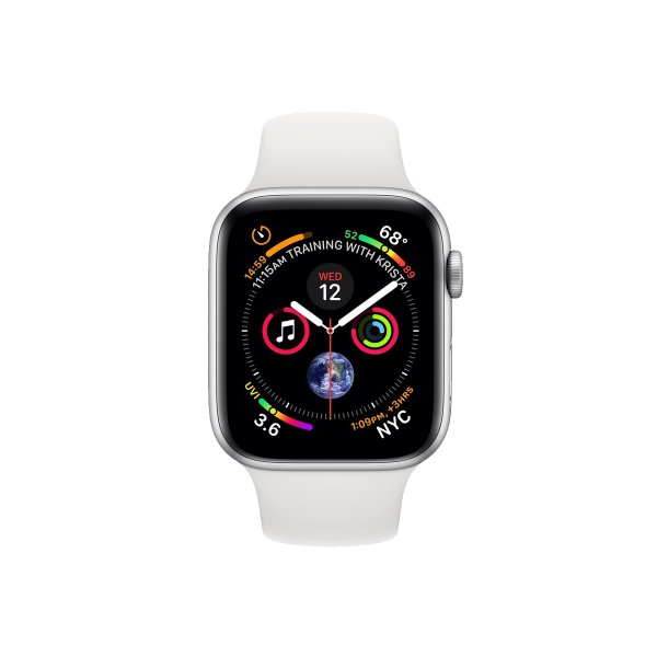 Apple Watch Series 4 | 44mm | Aluminium Case Zilver | Wit sportbandje | GPS | WiFi