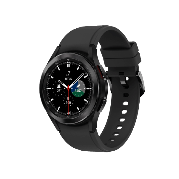 Galaxy Watch4 Classic | 42mm | Stainless Steel Case Zwart | Zwart sportbandje | GPS | WiFi + 4G