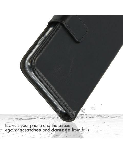 Selencia Echt Lederen Bookcase iPhone 11 - Zwart / Schwarz / Black