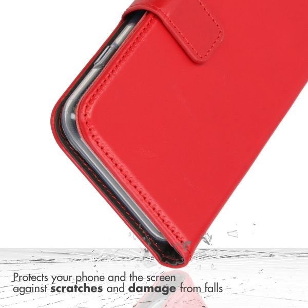 Selencia Echt Lederen Bookcase iPhone 11 - Rood / Rot / Red