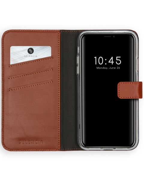 Selencia Echt Lederen Bookcase iPhone 11 - Lichtbruin / Hellbraun  / Light Brown