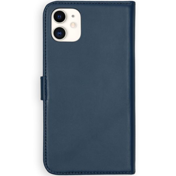 Selencia Echt Lederen Bookcase iPhone 11 - Blauw / Blau / Blue