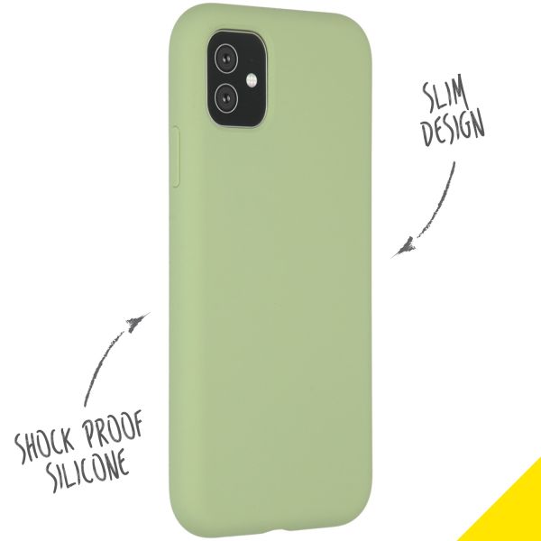 Accezz Liquid Silicone Backcover iPhone 11 - Groen / Grün  / Green