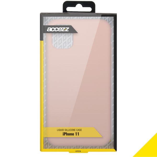 Accezz Liquid Silicone Backcover iPhone 11 - Roze / Rosa / Pink