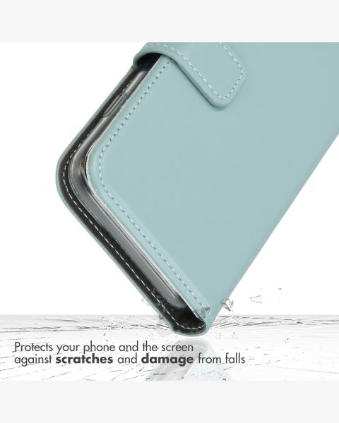 Selencia Echt Lederen Bookcase iPhone 11 Pro - Lichtblauw / Hellblau / Light Blue