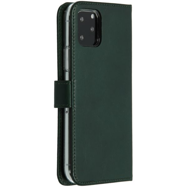 Selencia Echt Lederen Bookcase iPhone 11 Pro - Groen / Grün  / Green
