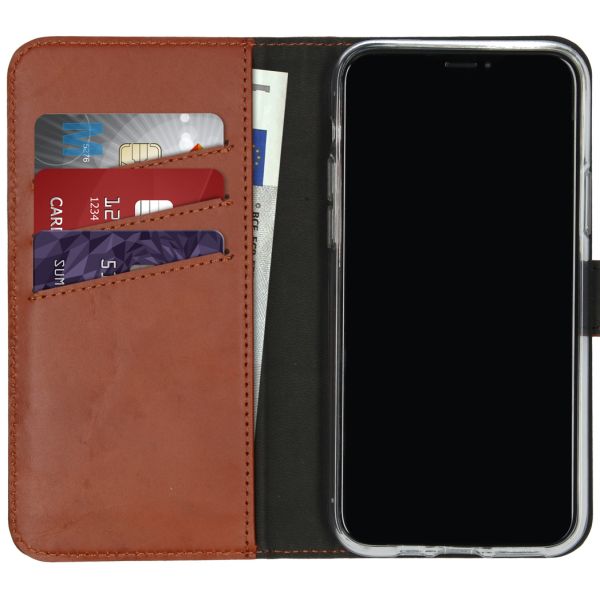 Selencia Echt Lederen Bookcase iPhone 11 Pro - Lichtbruin / Hellbraun  / Light Brown