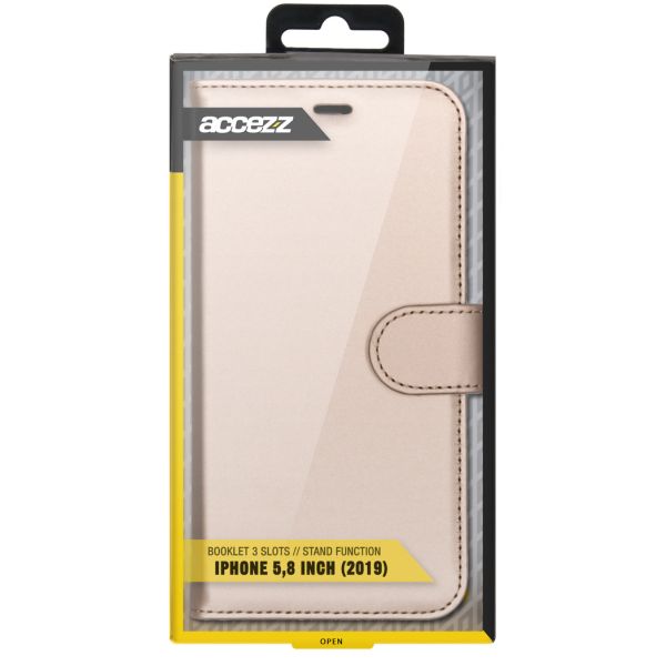 Accezz Wallet Softcase Bookcase iPhone 11 Pro - Goud / Gold