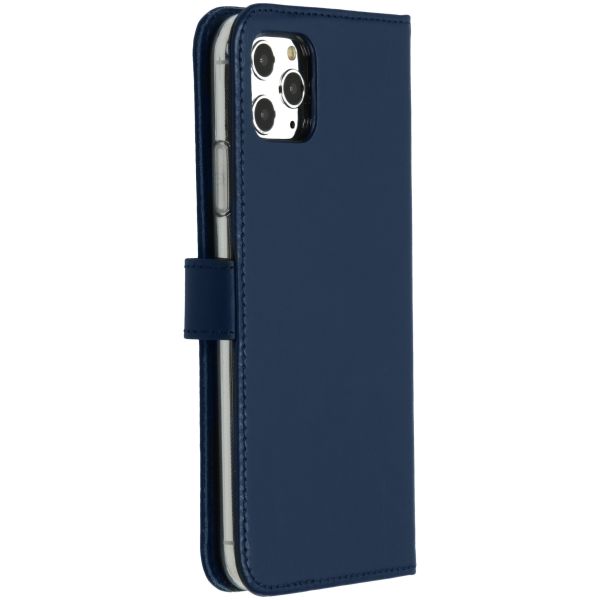 Selencia Echt Lederen Bookcase iPhone 11 Pro Max - Blauw / Blau / Blue