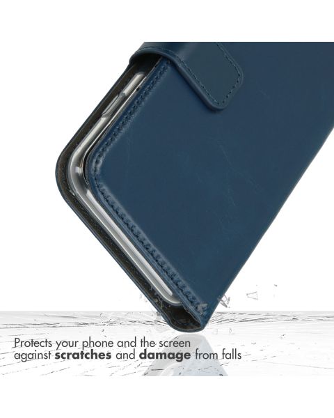 Selencia Echt Lederen Bookcase iPhone 11 Pro Max - Blauw / Blau / Blue