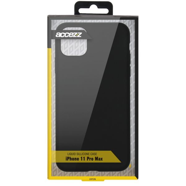 Liquid Silicone Backcover iPhone 11 Pro Max - Zwart - Zwart / Black