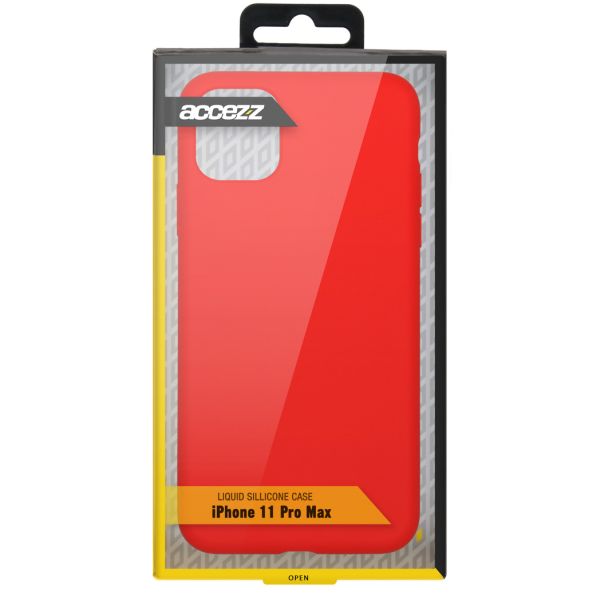 Accezz Liquid Silicone Backcover iPhone 11 Pro Max - Rood / Rot / Red