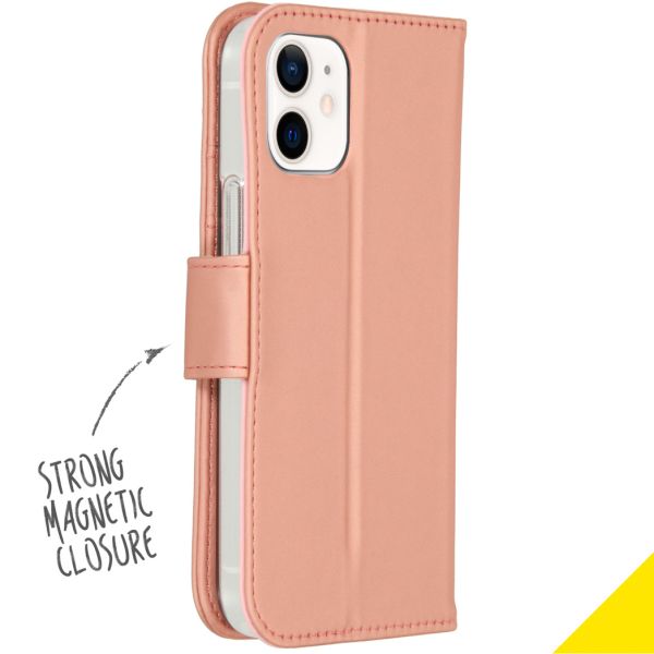 Accezz Wallet Softcase Bookcase iPhone 12 Mini - Rosé Goud / Roségold