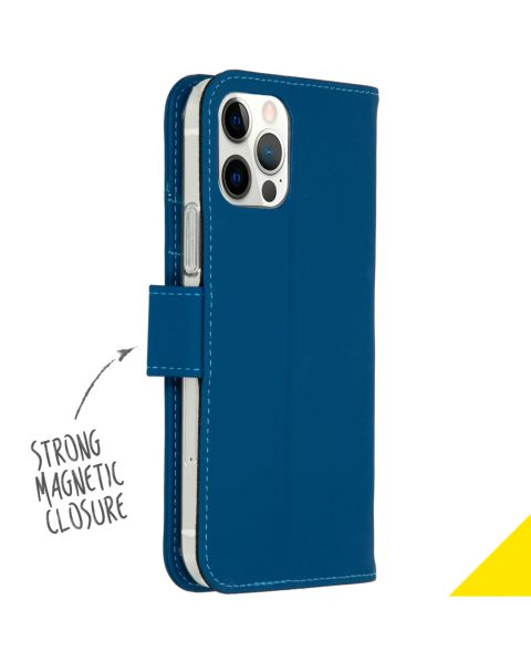 Accezz Wallet Softcase Bookcase iPhone 12 (Pro) - Blauw / Blau / Blue