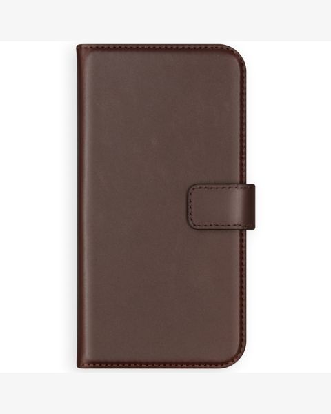 Selencia Echt Lederen Bookcase iPhone 12 (Pro) - Bruin / Braun  / Brown