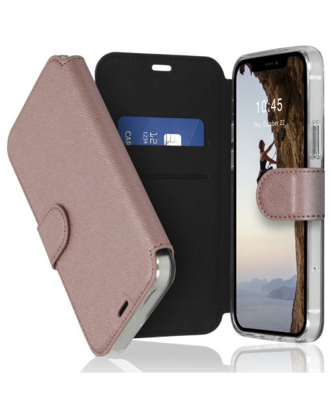Accezz Xtreme Wallet Bookcase iPhone 12 (Pro) - Rosé Goud / Roségold