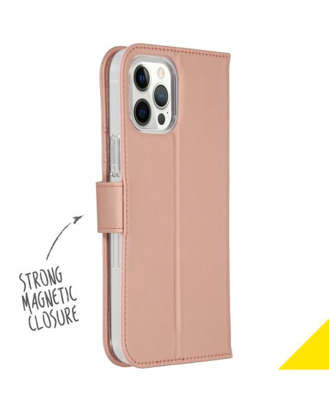 Accezz Wallet Softcase Bookcase iPhone 12 Pro Max - Rosé Goud / Roségold