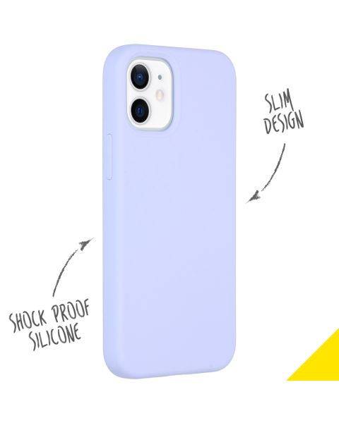 Accezz Liquid Silicone Backcover iPhone 12 Mini - Paars / Violett  / Purple