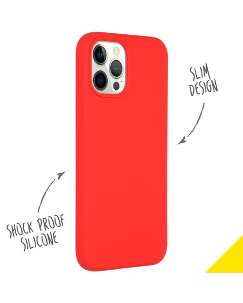 Accezz Liquid Silicone Backcover iPhone 12 Pro Max - Rood / Rot / Red